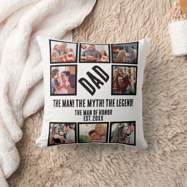 Anpassningsbar Funny Fars dag Pappa gift 8 Photo C Kudde (Filt)