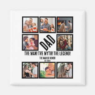 Anpassningsbar Funny Fars dag Pappa gift 8 Photo C Magnet