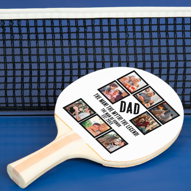 Anpassningsbar Funny Fars dag Pappa gift 8 Photo C Pingisracket (Insitu)