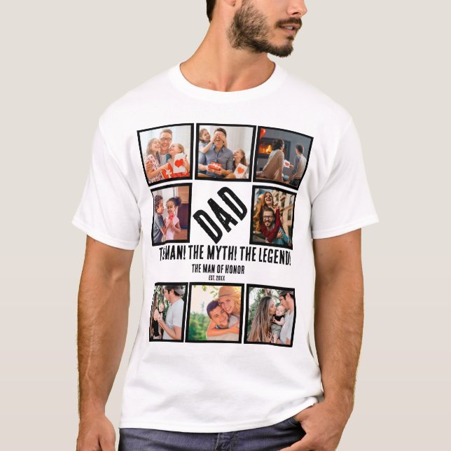 Anpassningsbar Funny Fars dag Pappa gift 8 Photo C T Shirt (Framsida)