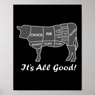 Anpassningsbar Funny Graphic Bbq Beef Brisket Stea Poster