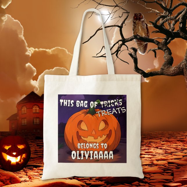 Anpassningsbar Funny Halloween Bus eller godis Tygkasse (Skapare uppladdad)