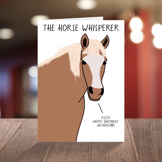 Anpassningsbar Funny Horse Pun Tecknad Birthday Kort (Skapare uppladdad)