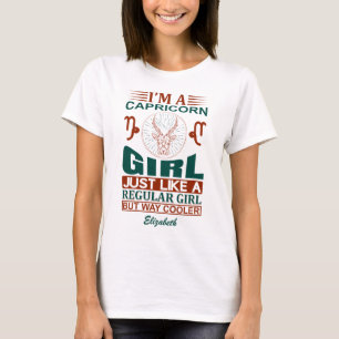 Anpassningsbar Funny Jag är Capricorn Girl Zodiac  T Shirt