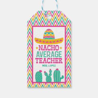 Anpassningsbar Funny Nacho Average Teacher Cactus  Presentetikett