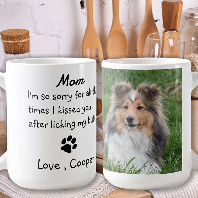 Anpassningsbar Funny Photo Hund Mamma Kaffemugg (Skapare uppladdad)