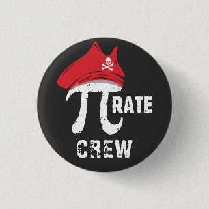 Anpassningsbar Funny Pi Day Pirat Crew Matching Pa Knapp