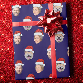 Anpassningsbar Funny Santa Hat Ansikte 3 Foton Presentpapper