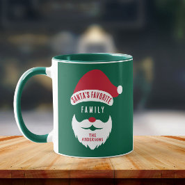 Anpassningsbar Funny Santa's Favorite Family Namn Mugg