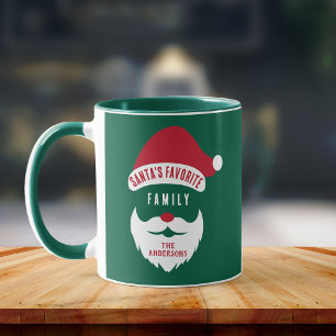 Anpassningsbar Funny Santa's Favorite Family Namn Mugg