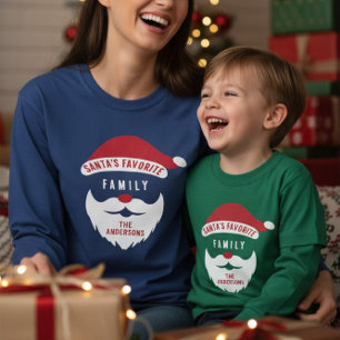 Anpassningsbar Funny Santa's Favorite Family Namn T Shirt