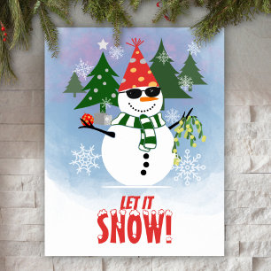 Anpassningsbar Funny Snögubbe Party Julgran Poster