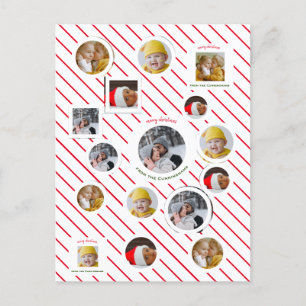 Anpassningsbar Fyra foto 🎄 Helgdag Gift Inbjudan Vykort
