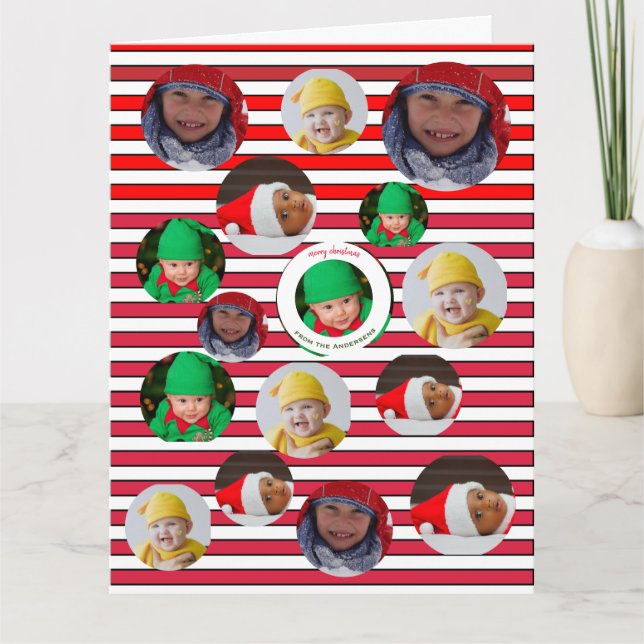 Anpassningsbar Fyra foto 🎄 julafton Kort (Framsida)