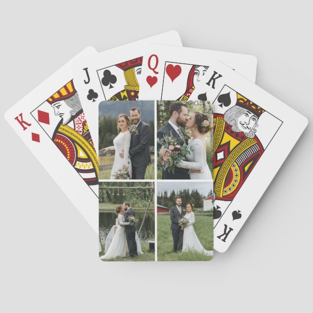 Anpassningsbar fyra fotokollage casinokort (Baksidan)