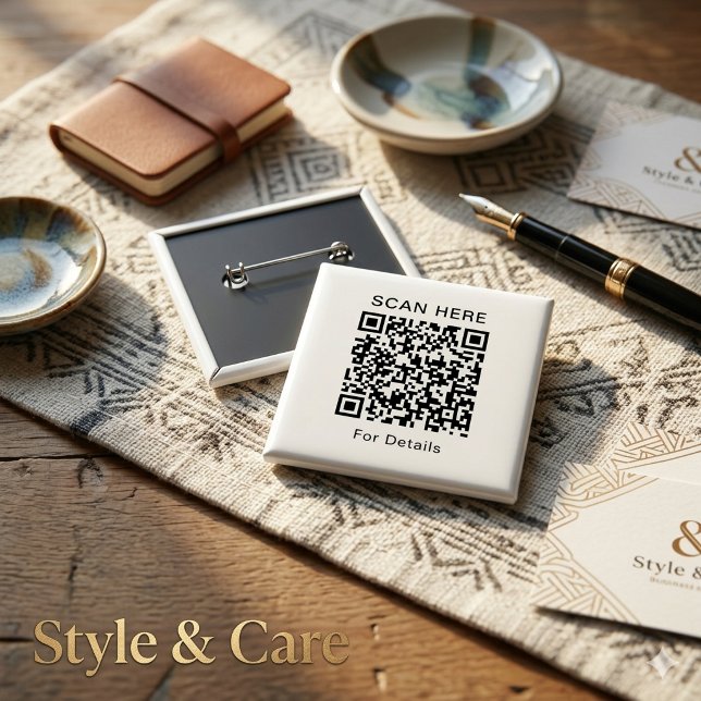 Anpassningsbar fyrkantig QR-kodknapp för alla ända Knapp (Customizable QR Code Square Button for Any Purpose)