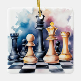 Anpassningsbar Galaxy Chess Delar Modern Chess jul Julgransprydnad Keramik