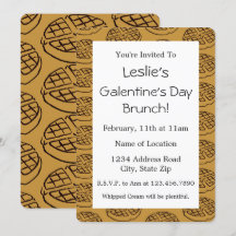 Anpassningsbar Galentines dag Brunch Waffle-inbjud