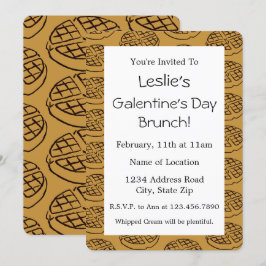 Anpassningsbar Galentines dag Brunch Waffle-inbjud Inbjudningar