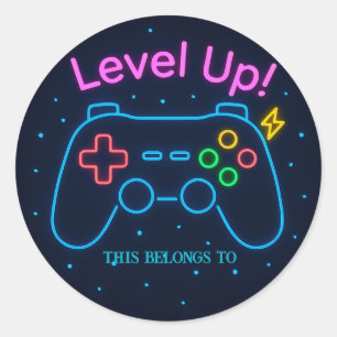 Anpassningsbar Gamer Round Sticker för Boys Runt Klistermärke