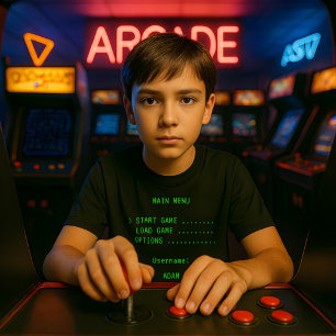 Anpassningsbar Gamer T-Shirt - menyn Användarnamn