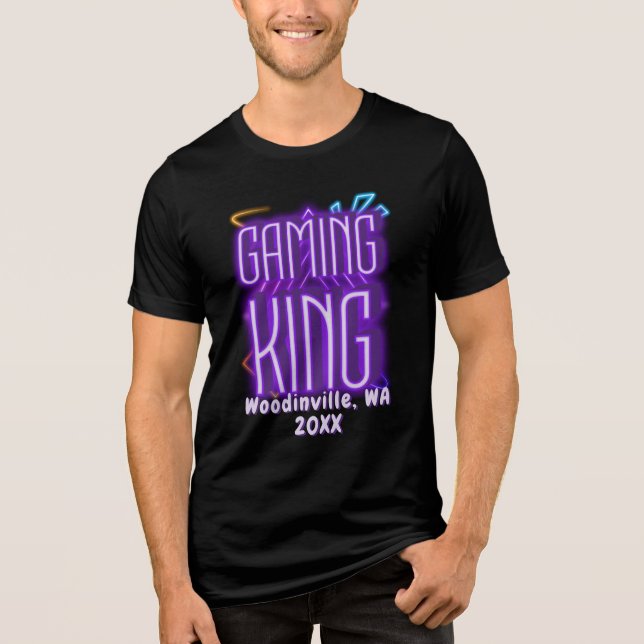 Anpassningsbar Gaming Kung för spelarens placering T Shirt (Framsida)