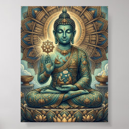 Anpassningsbar gammal Dhamma-konst Sukiti Buddha M Poster