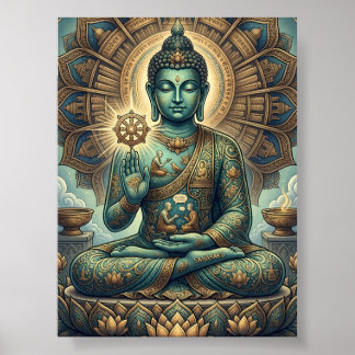 Anpassningsbar gammal Dhamma-konst Sukiti Buddha M Poster