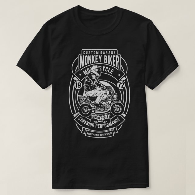 Anpassningsbar Garage Monkey-Biker T Shirt (Design framsida)