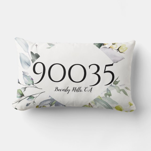 Anpassningsbar Garden Grönt City State Zip Lumbar  Lumbarkudde (Framsida)