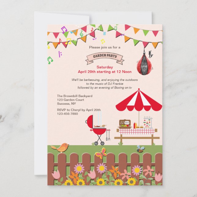 Anpassningsbar Garden Party-inbjudan Inbjudningar (Framsida)