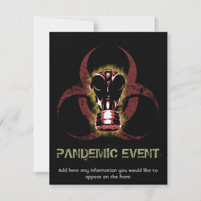 Anpassningsbar gasmask för biohazard inbjudningar (Framsida)