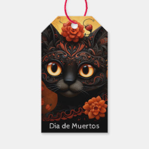 Anpassningsbar 💀 😺 Gato De Los Muertos Presentetikett