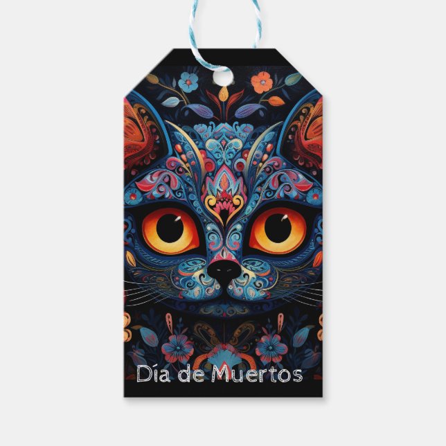 Anpassningsbar 💀 😺 Gato De Los Muertos Presentetikett (Framsidan)