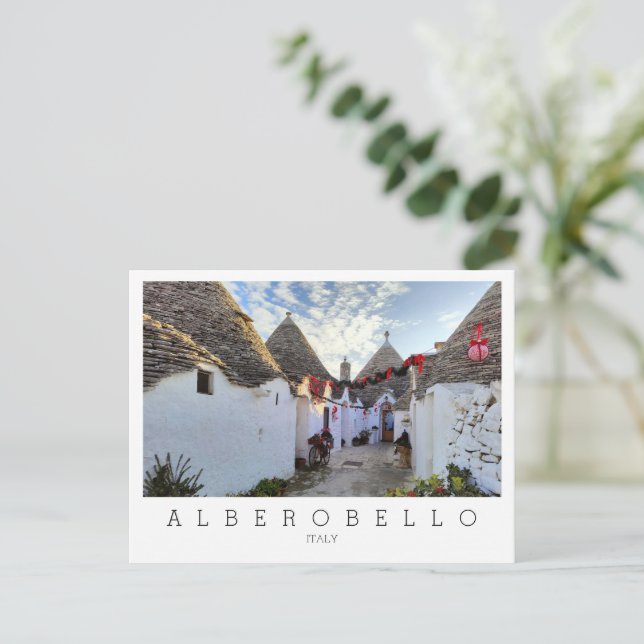 Anpassningsbar, gatuadress med traulis i Alberobel Vykort (Stående Fram)