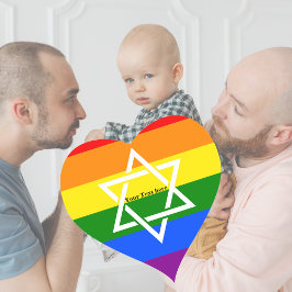 Anpassningsbar Gay Rainbow Flagga Jewish Star of D Hjärtformat Klistermärke