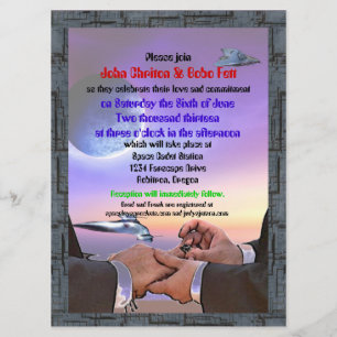 Anpassningsbar Gay Sci Fi Commitment Ceremony-inbj Inbjudningar