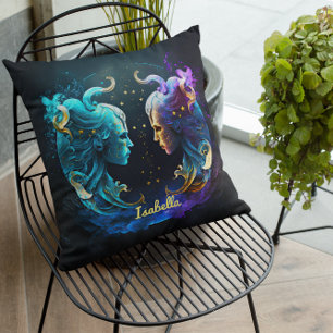 Anpassningsbar Gemini Zodiac Horoscope Fantasy Sol Kudde