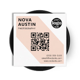 Anpassningsbar Geometric Company Logotyp Modern QR Fyrkantigt Visitkort