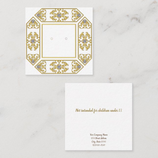 Anpassningsbar Geometric Filigree & Gem Stud Earri (Fram/baksida)