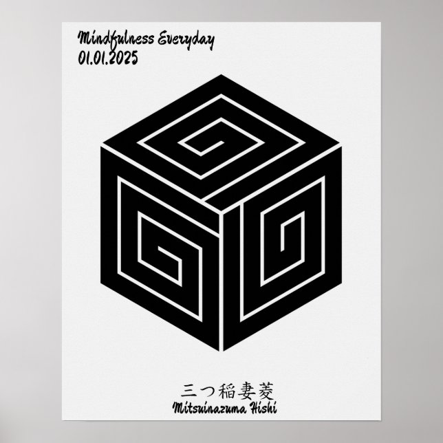 Anpassningsbar Geometric Vintage Minimalist Japan- Poster (Framsidan)