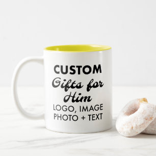 Anpassningsbar ger honom Gult 2-Ton Mugg 11oz.