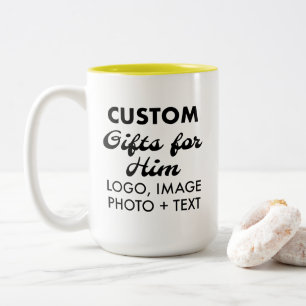 Anpassningsbar ger honom Gult 2-Ton Mugg 15 oz.