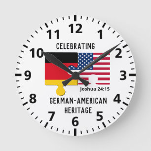 Anpassningsbar GERMAN AMERICAN Flagga Rund Klocka
