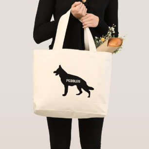 ANPASSNINGSBAR German Shepherd Hund aveln Silhouet Jumbo Tygkasse