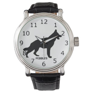 ANPASSNINGSBAR German Shepherd Hund Silhouette Armbandsur