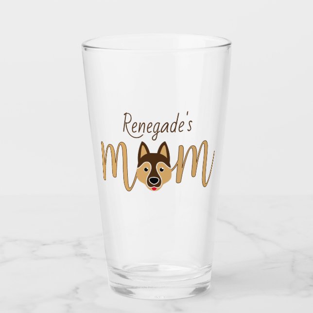 Anpassningsbar German Shepherd Mamma Glaskopp (Framsida)