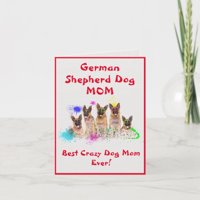 Anpassningsbar German Shepherd Mamma Hund Best Cra Kort (Framsida)
