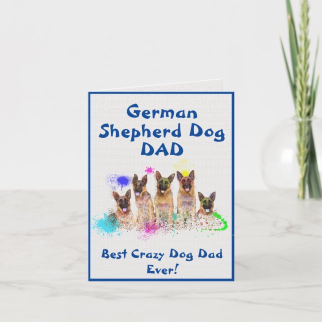 Anpassningsbar German Shepherd Pappa Best Crazy Hu Kort (Framsida)