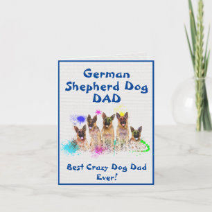 Anpassningsbar German Shepherd Pappa Best Crazy Hu Kort